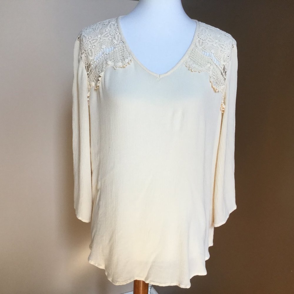Chico's Lace Yoke blouse, size 2